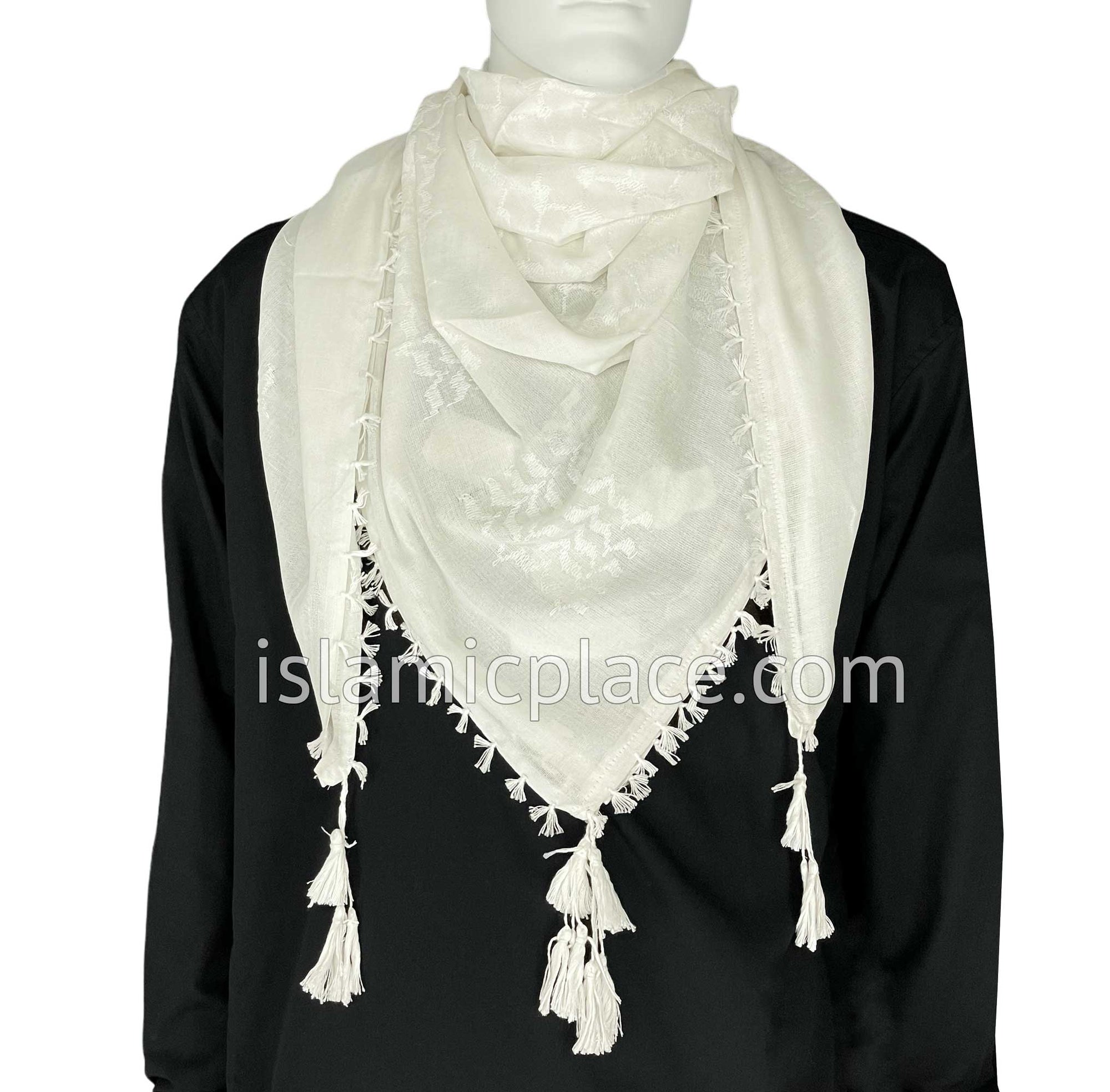 mens dress scarf white Men's Essential Maxi - - Cashmere Designed for those who love to feel wrapped in warmth without compromising on elegance White on White - Traditional