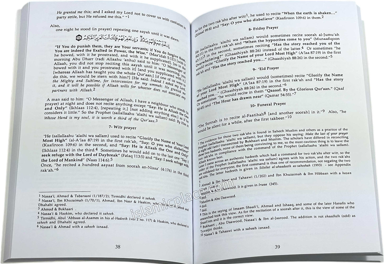 The Prophet's Prayer Described