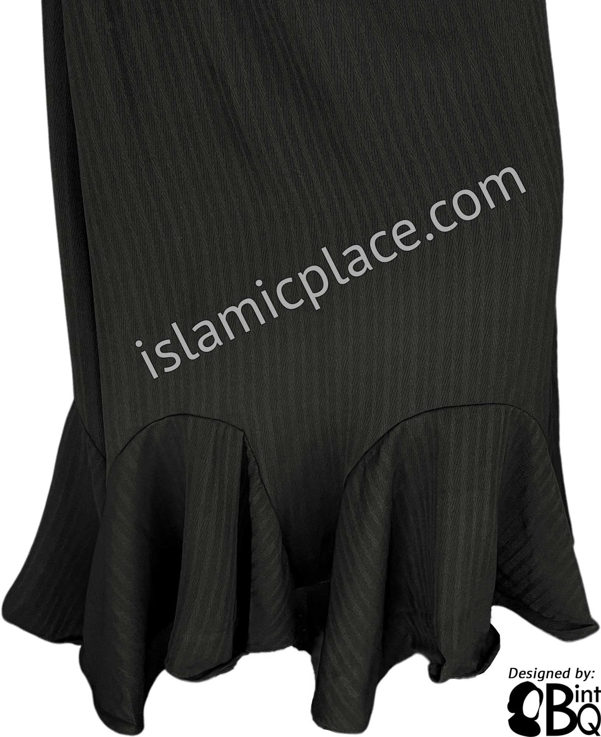 Black - Surayya Scallop Pleat Abaya by BintQ - BQ276