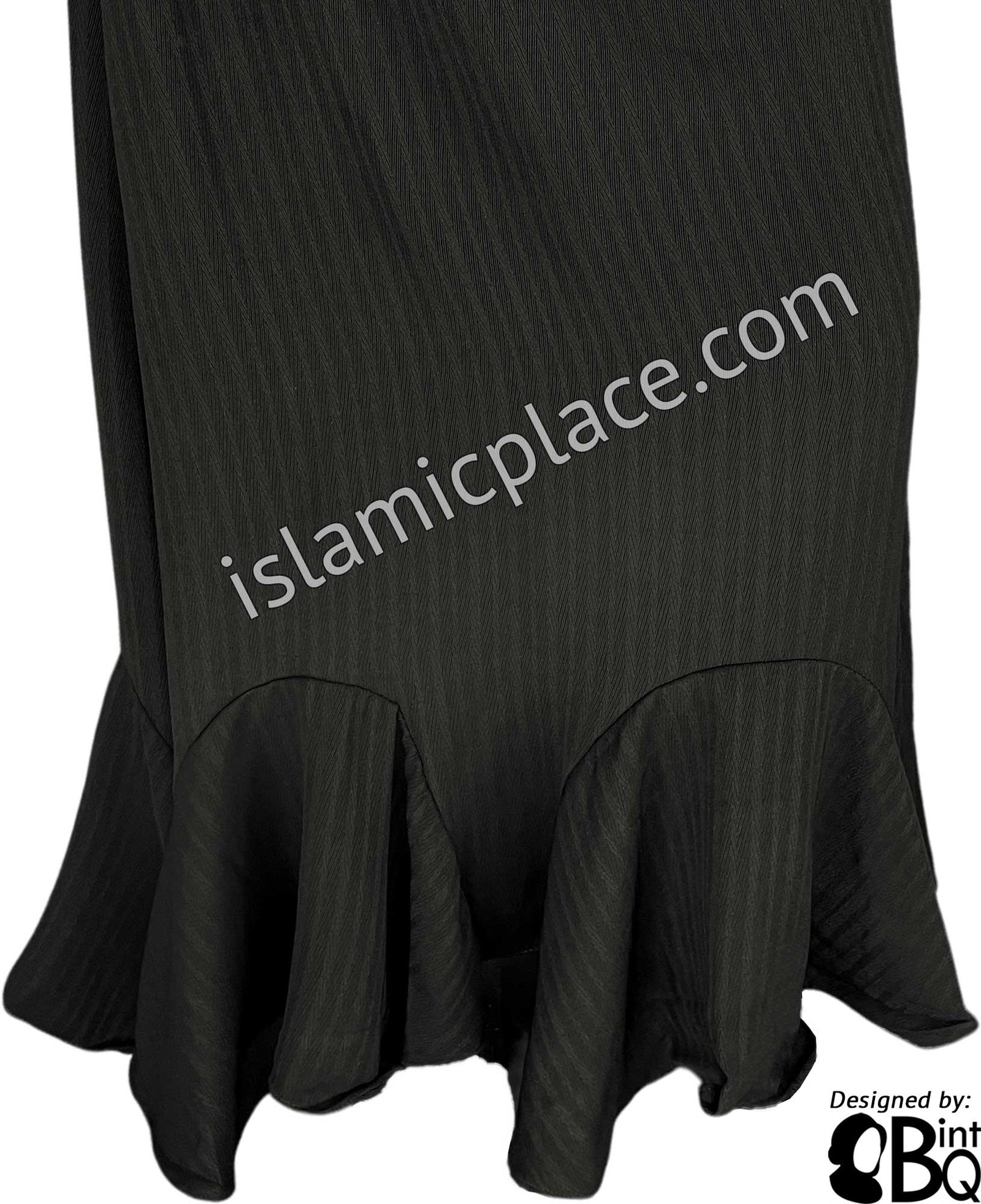 Black - Surayya Scallop Pleat Abaya by BintQ - BQ276