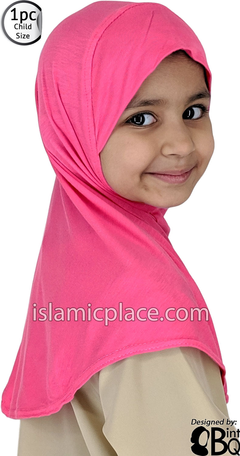 Fuchsia Pink - Plain Girl size (1-piece) Hijab Al-Amira