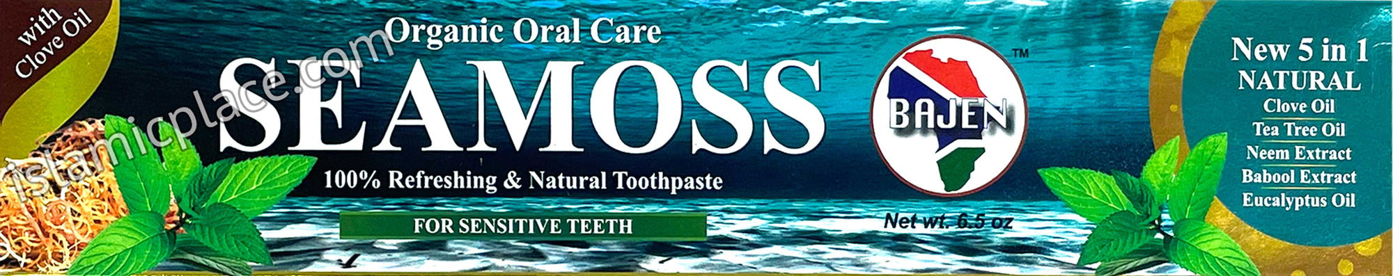 SeamossToothpaste - 5 in 1 (Clove Oil, Tea Tree Oil, Neem Extract, Babool Extract, Eucalyptus Oil) 6.5 oz - Halal & Organic