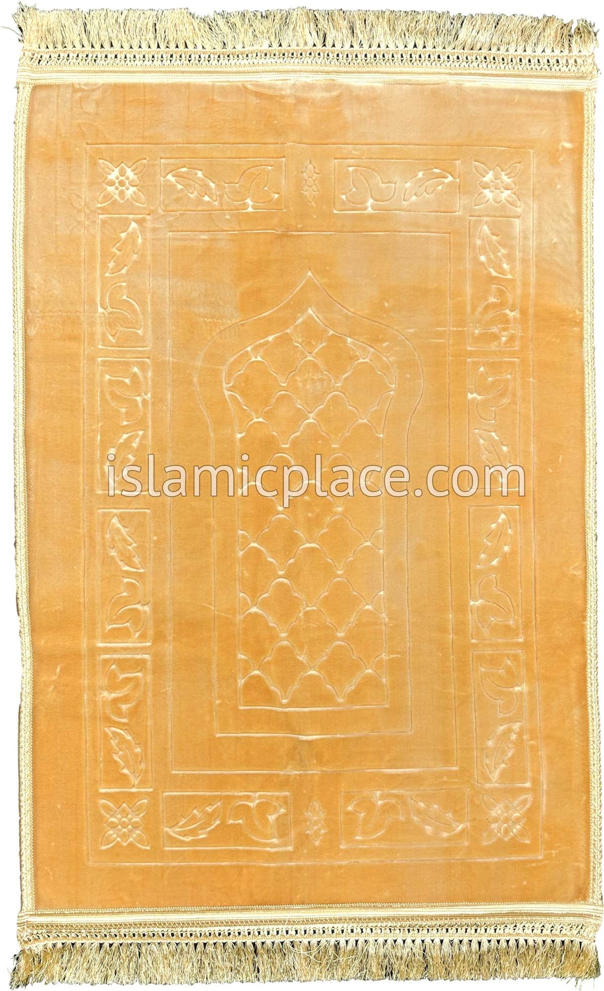 Gold - Orthopedic Padded Foam Cushion Luxurious Prayer Rug