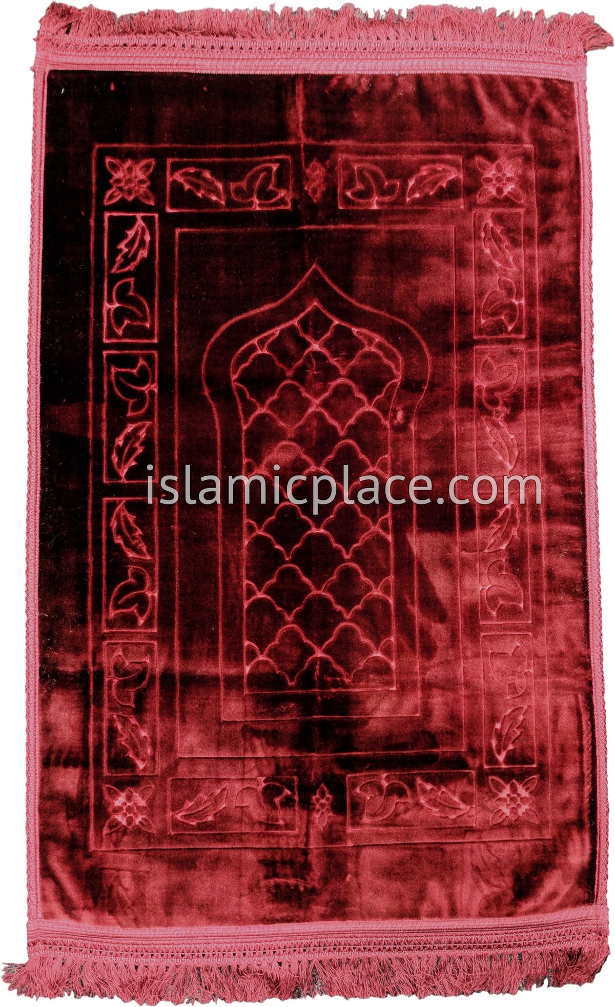 Burgundy - Orthopedic Padded Foam Cushion Luxurious Prayer Rug