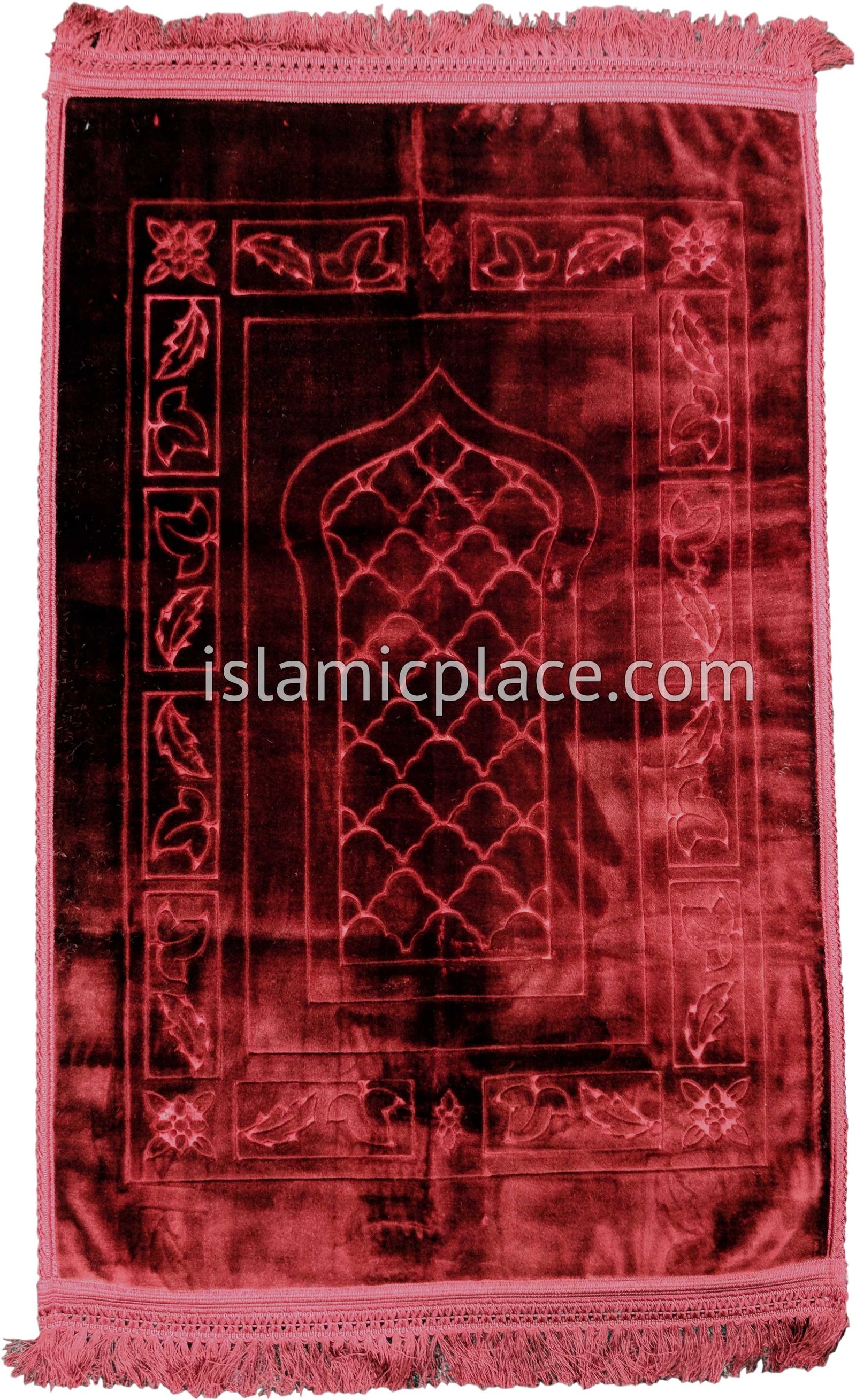 Burgundy - Orthopedic Padded Foam Cushion Luxurious Prayer Rug