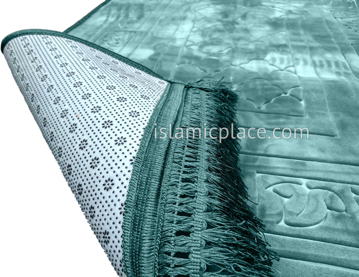 Teal Blue - Orthopedic Padded Foam Cushion Luxurious Prayer Rug