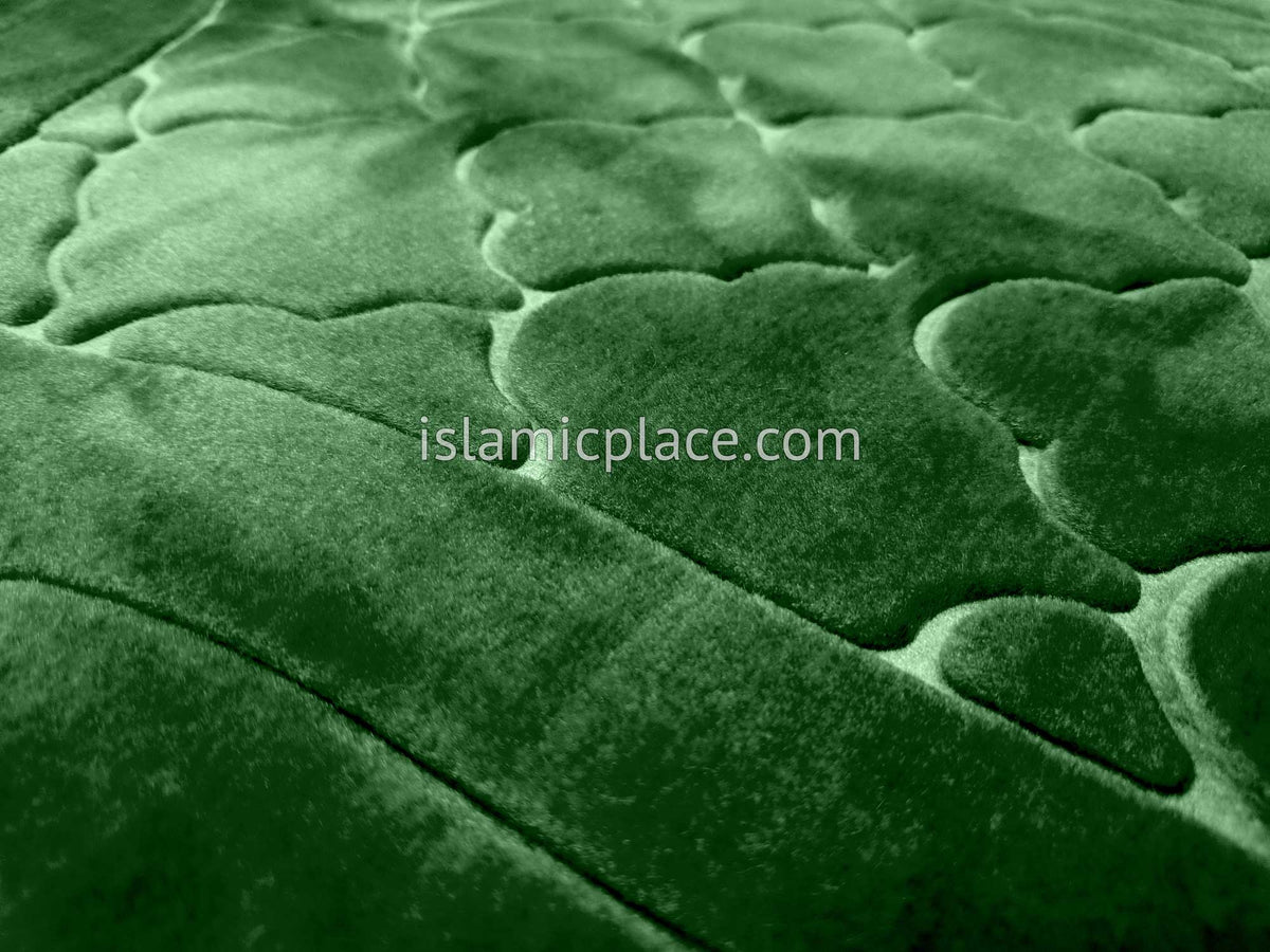 Dark Green - Orthopedic Padded Foam Cushion Luxurious Prayer Rug