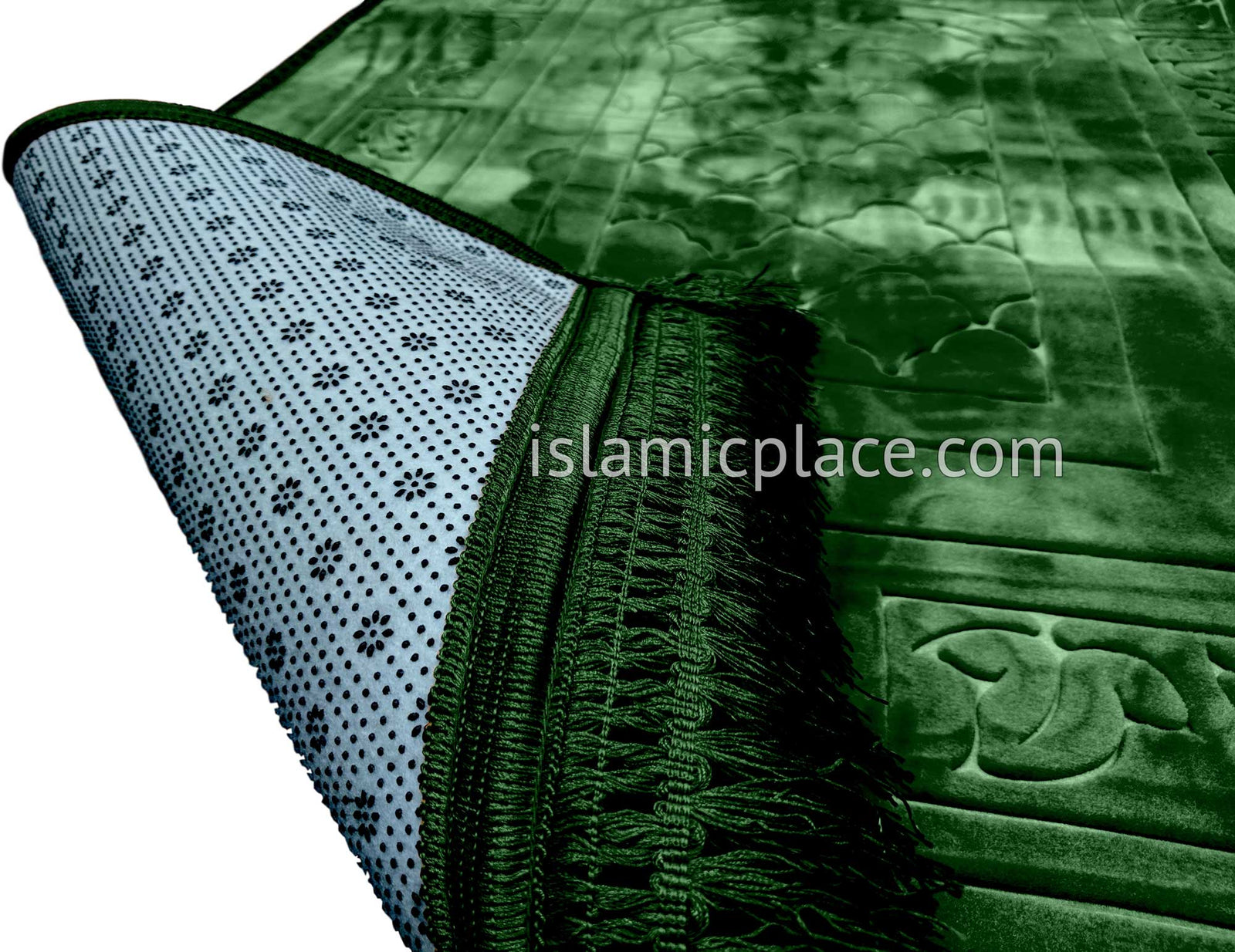 Dark Green - Orthopedic Padded Foam Cushion Luxurious Prayer Rug