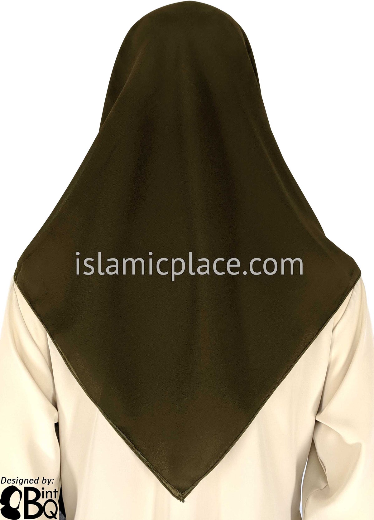 Olive - Georgette 45&quot; Square Khimar