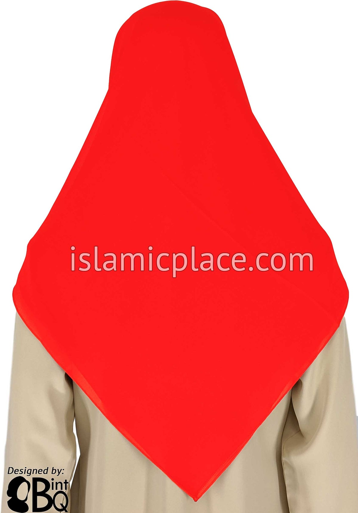 Tomato Red - Georgette 45&quot; Square Khimar