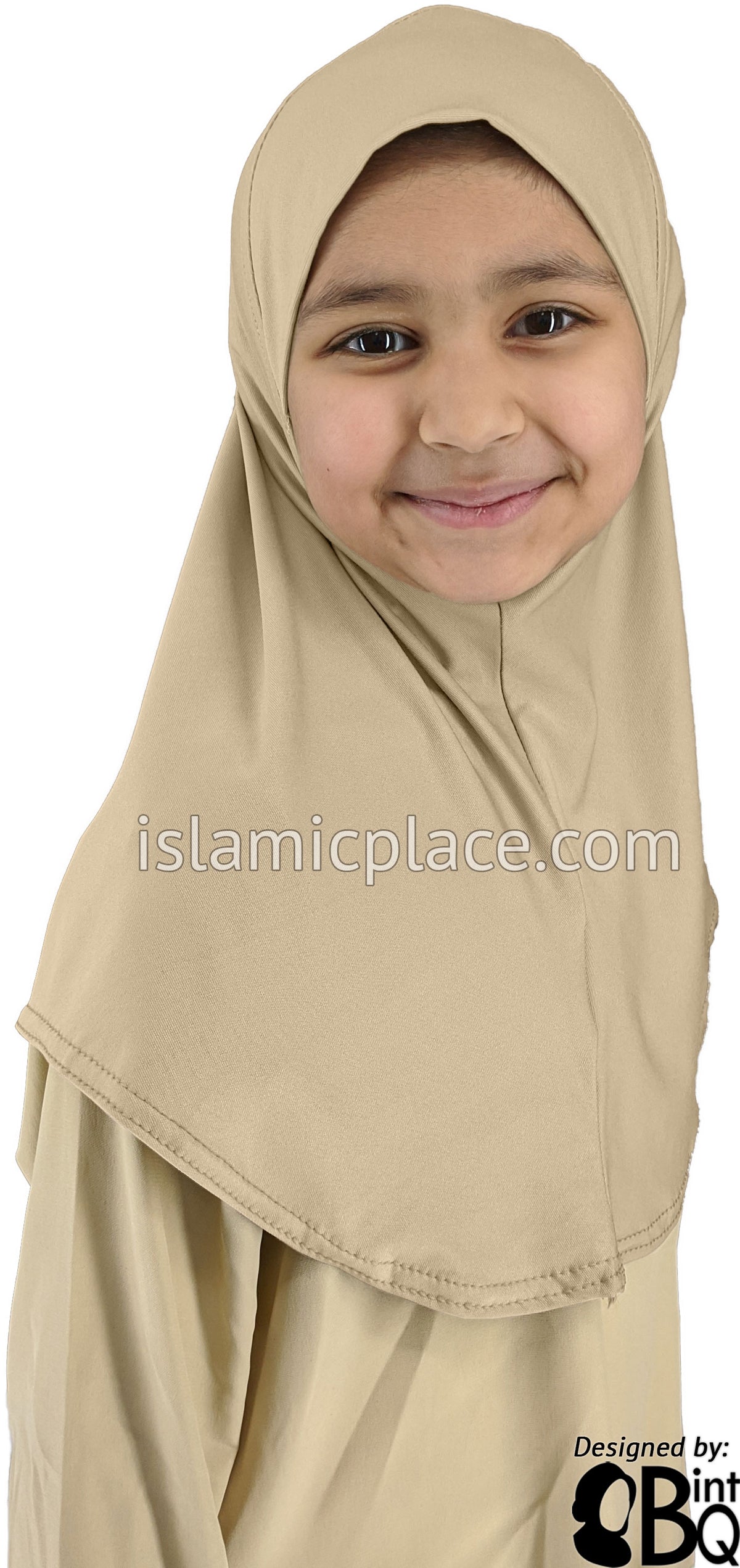 Oatmeal - Luxurious Lycra Hijab Al-Amira - Girl size (1-piece)