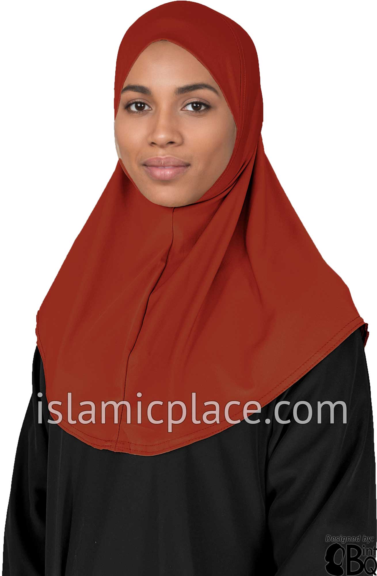 Rust - Luxurious Lycra Hijab Al-Amira - Teen to Adult (Large) 1-piece style