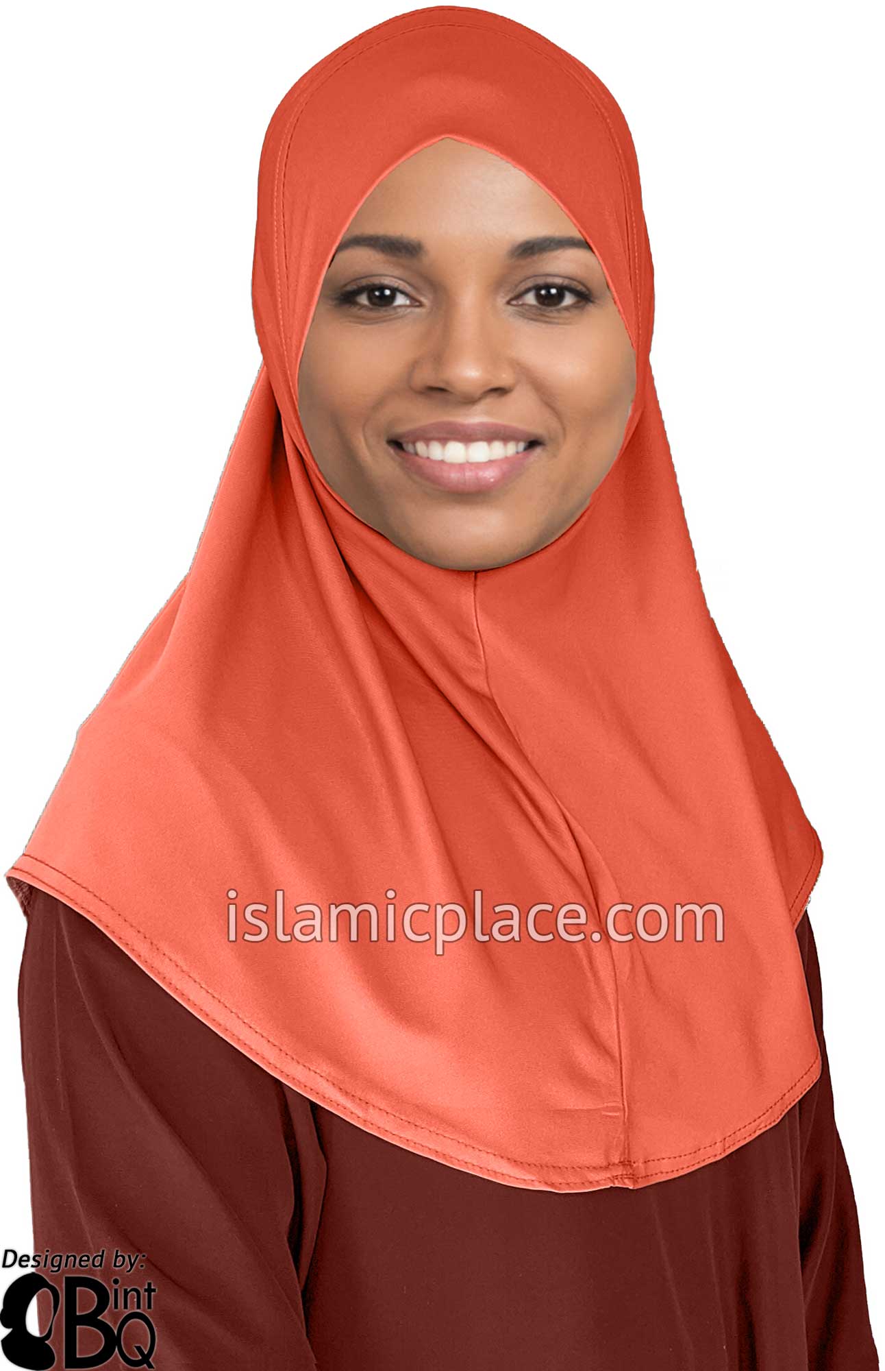 Peach - Luxurious Lycra Hijab Al-Amira - Teen to Adult (Large) 1-piece style