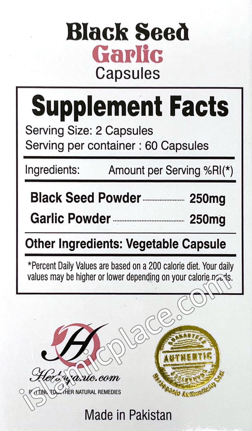 Black Seed Garlic - 60 Veggie Capsules