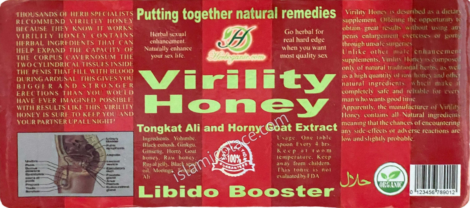 Organic Virility Honey with Tongkat Ali and Horny Goat Extract - Libido Booster