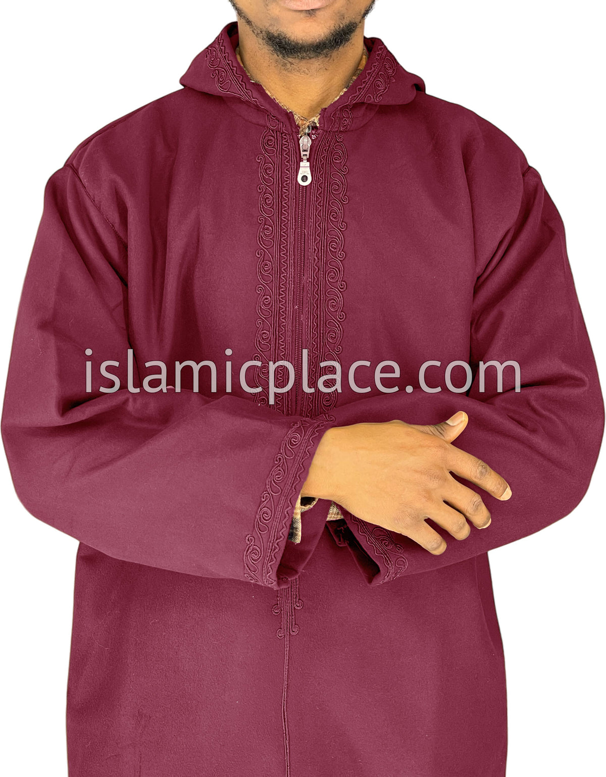 Red - Wool Moroccan Hooded Thob