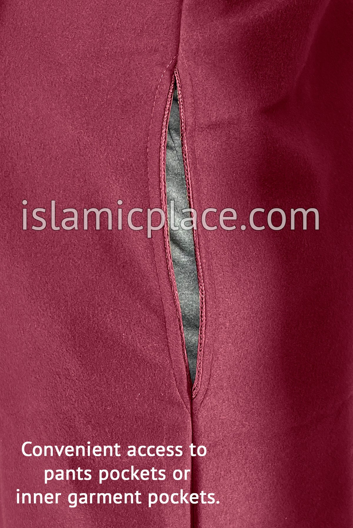 Red - Wool Moroccan Hooded Thob