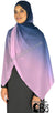 Plum and Navy - G2 Ombre Dye Georgette Shayla Long Rectangle Hijab 28"x70"