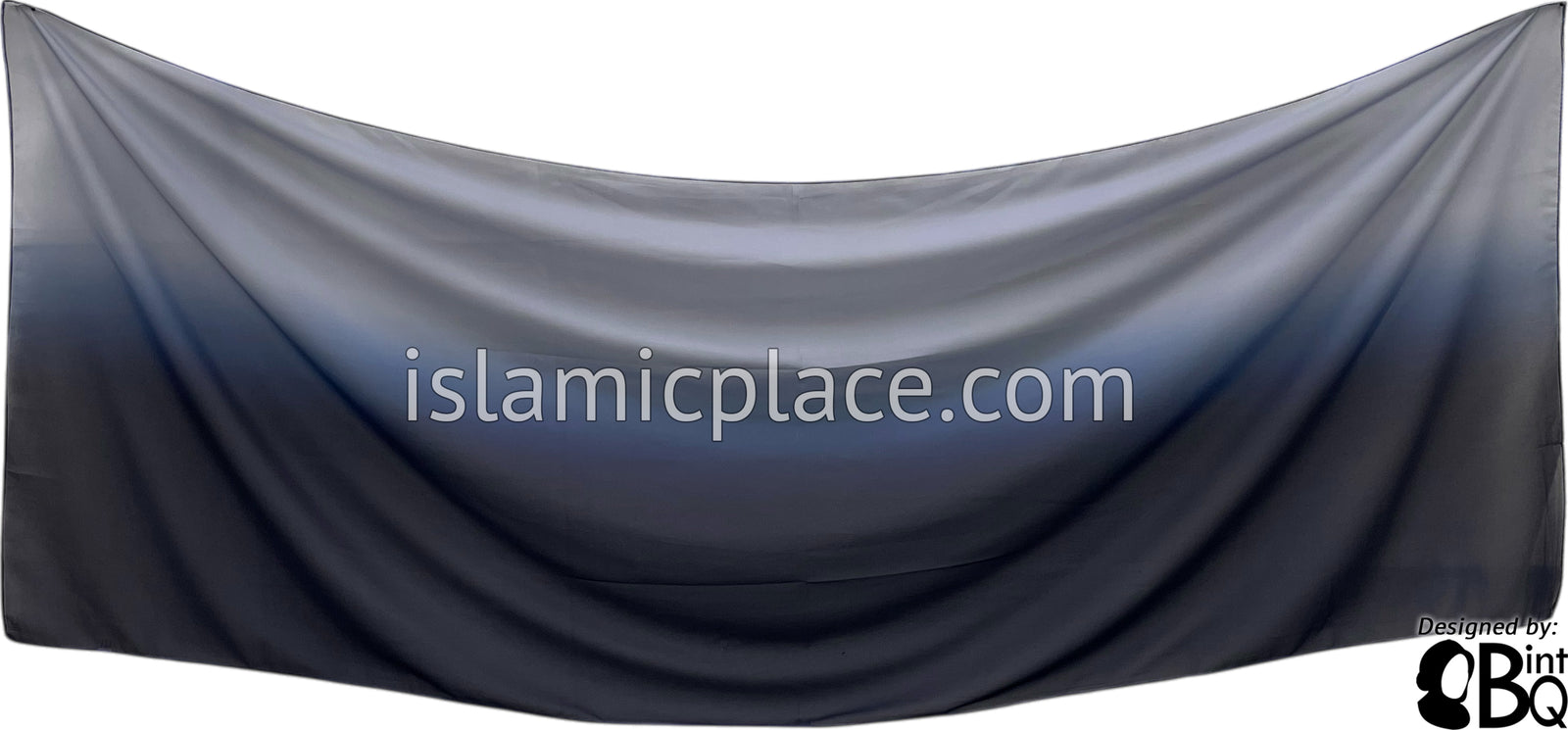 Navy Blue and Steel Blue - G2 Ombre Dye Georgette Shayla Long Rectangle Hijab 28"x70"