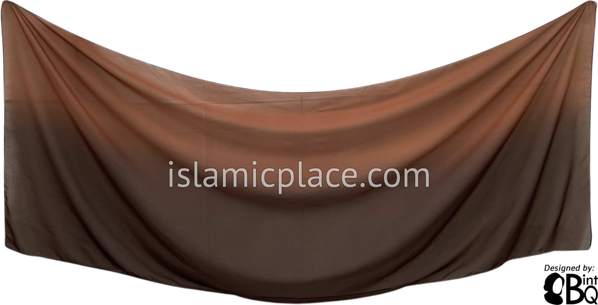 Brown and Mocha - G2 Ombre Dye Georgette Shayla Long Rectangle Hijab 28"x70"