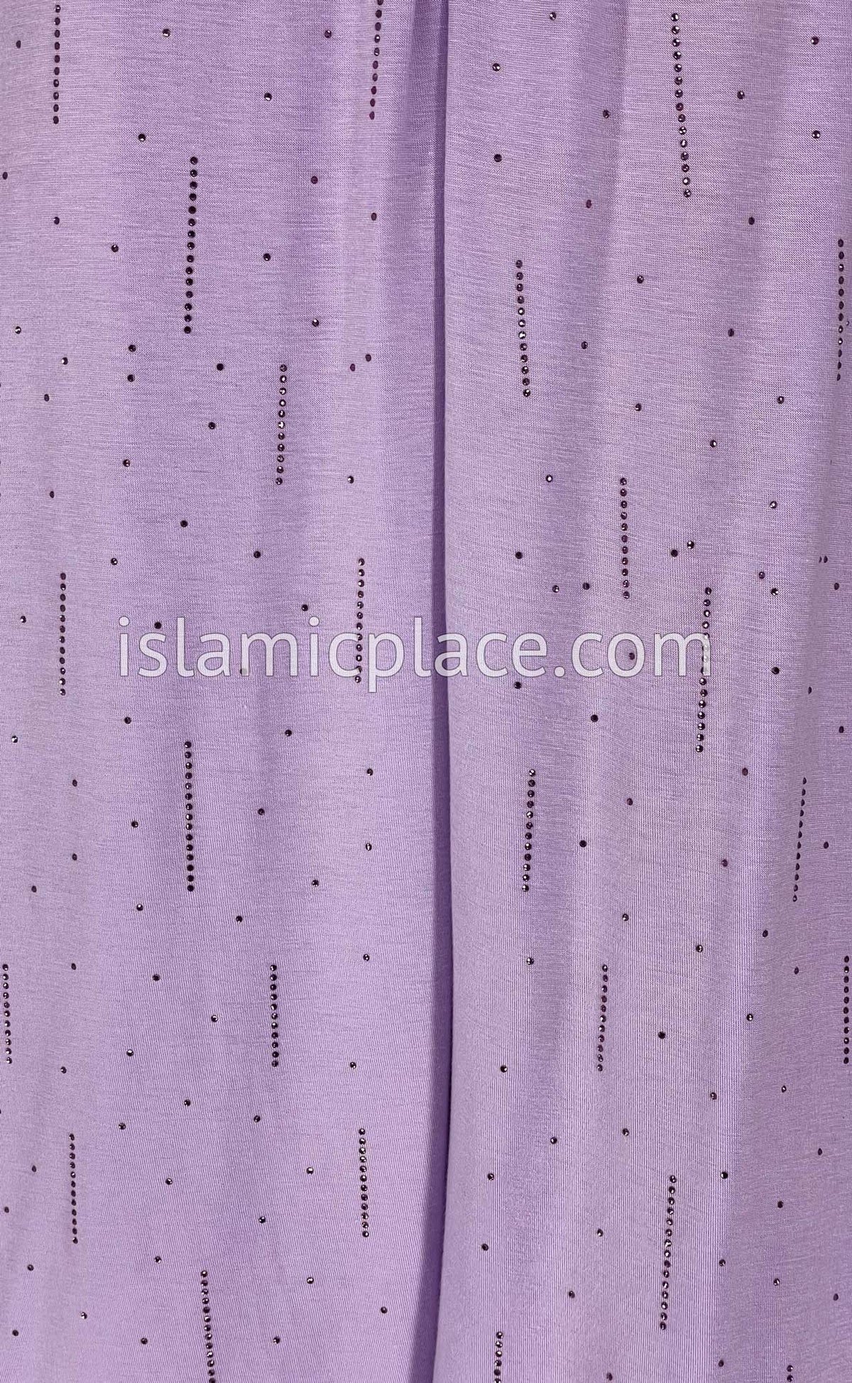 Lavender with Violet-Mauve Stones in Design 95 - Jersey Shayla Long Rectangle Hijab 30"x70"