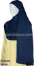 Navy Blue with Navy Stones in Design 138 - Jersey Shayla Long Rectangle Hijab 30"x70"