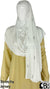 White with Silver Stones in Design 51 - Jersey Shayla Long Rectangle Hijab 30"x70"
