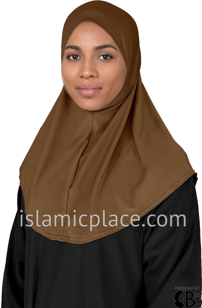 the paloma 平大路えみ　ビーニー Hazelnut - Luxurious Lycra Hijab Al-Amira - Teen to Adult (Large