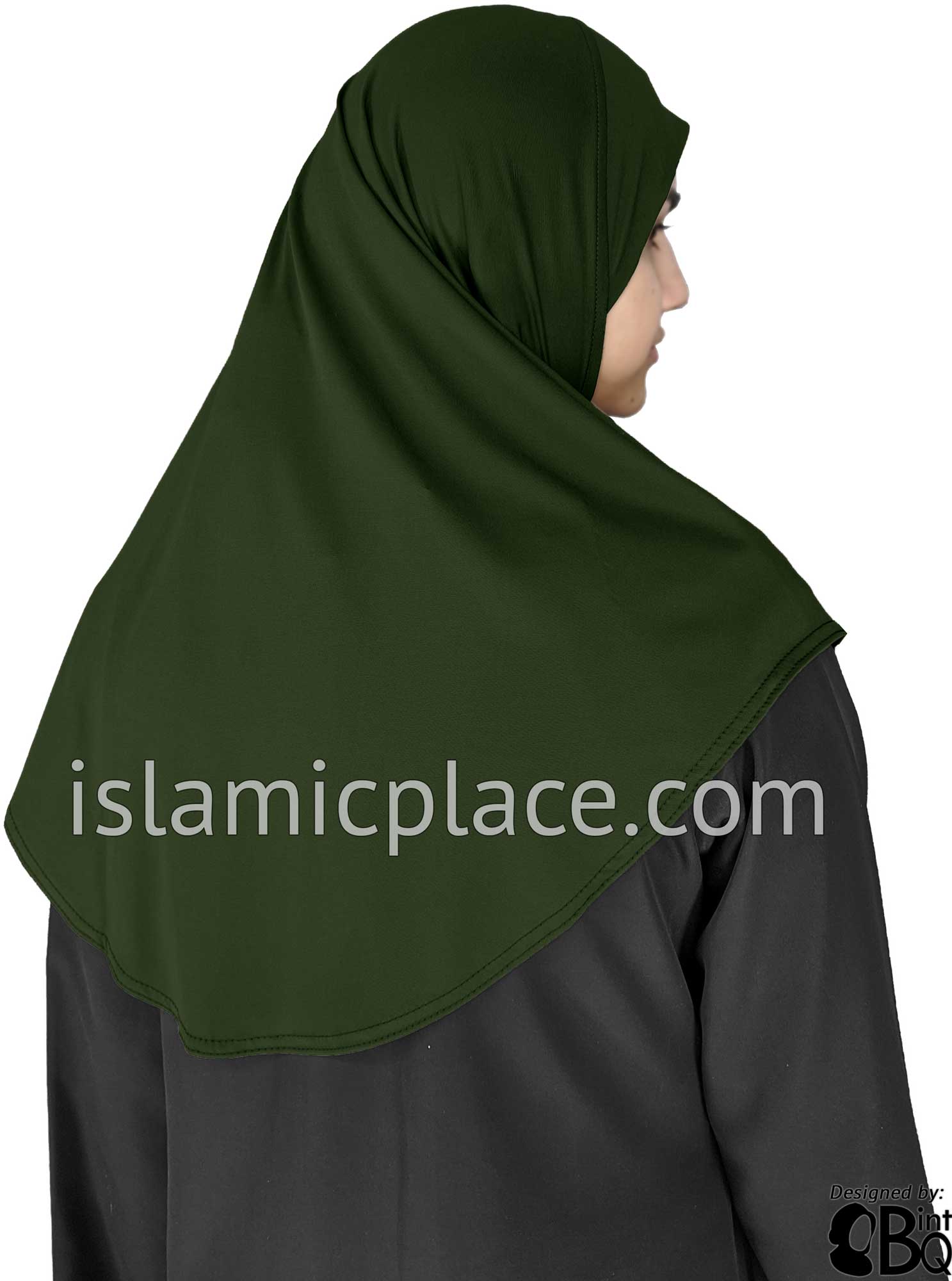 Dark Olive - Luxurious Lycra Hijab Al-Amira - Teen to Adult (Large) 1-piece style