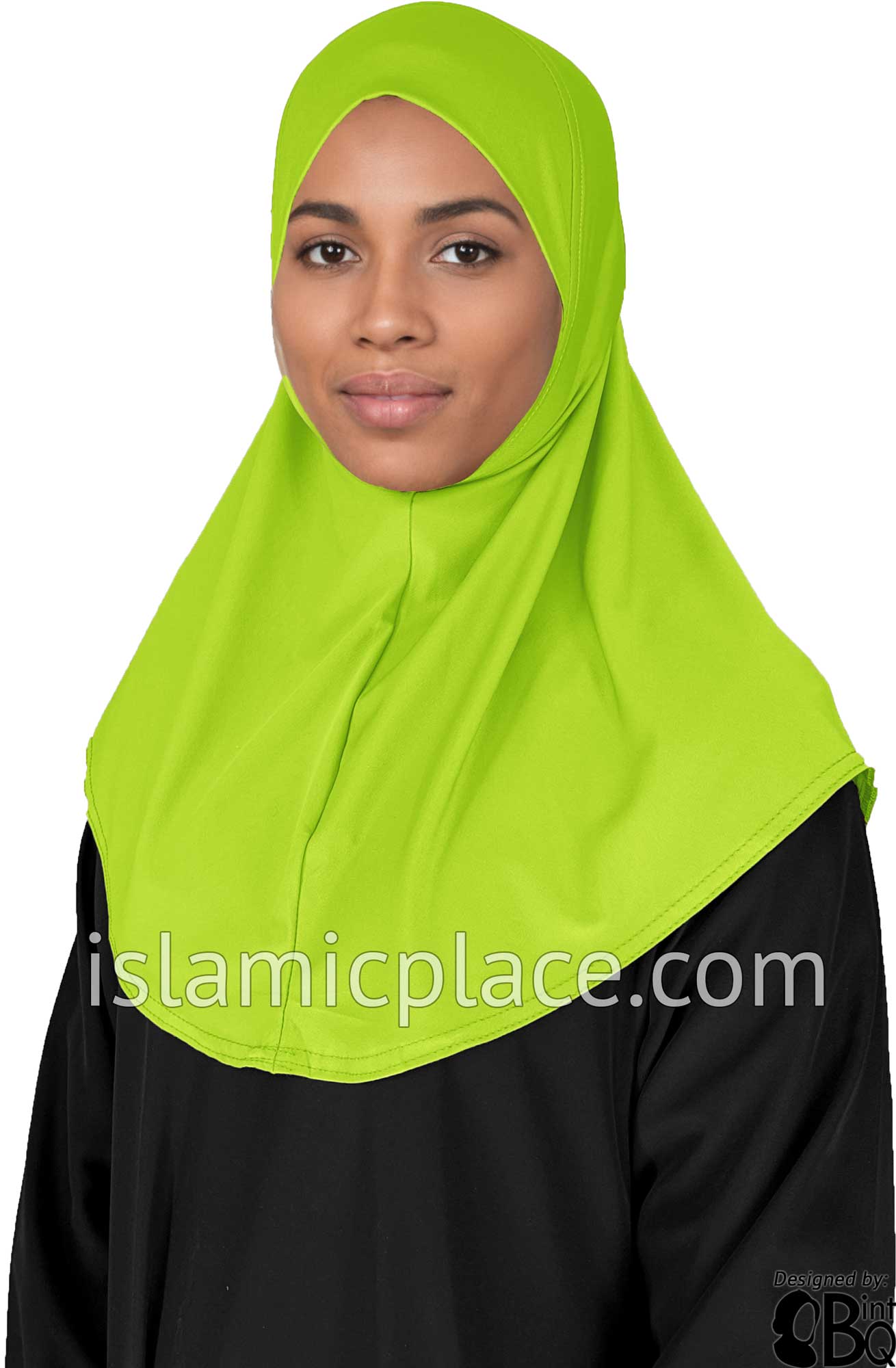 Neon Green - Luxurious Lycra Hijab Al-Amira - Teen to Adult (Large) 1-piece style