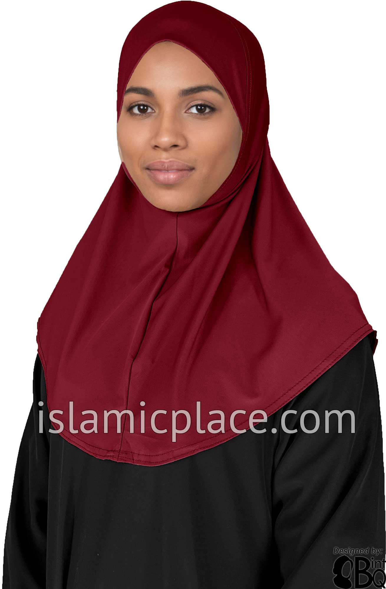 Light Burgundy - Luxurious Lycra Hijab Al-Amira - Teen to Adult (Large) 1-piece style