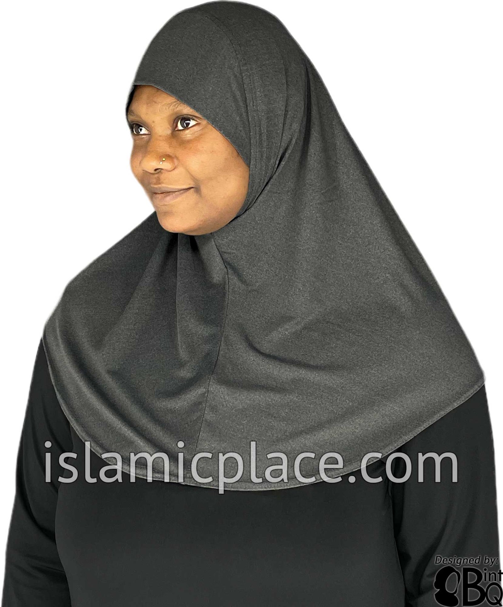 Heather Gray - Luxurious Lycra Hijab Al-Amira - Teen to Adult (Large) 1-piece style