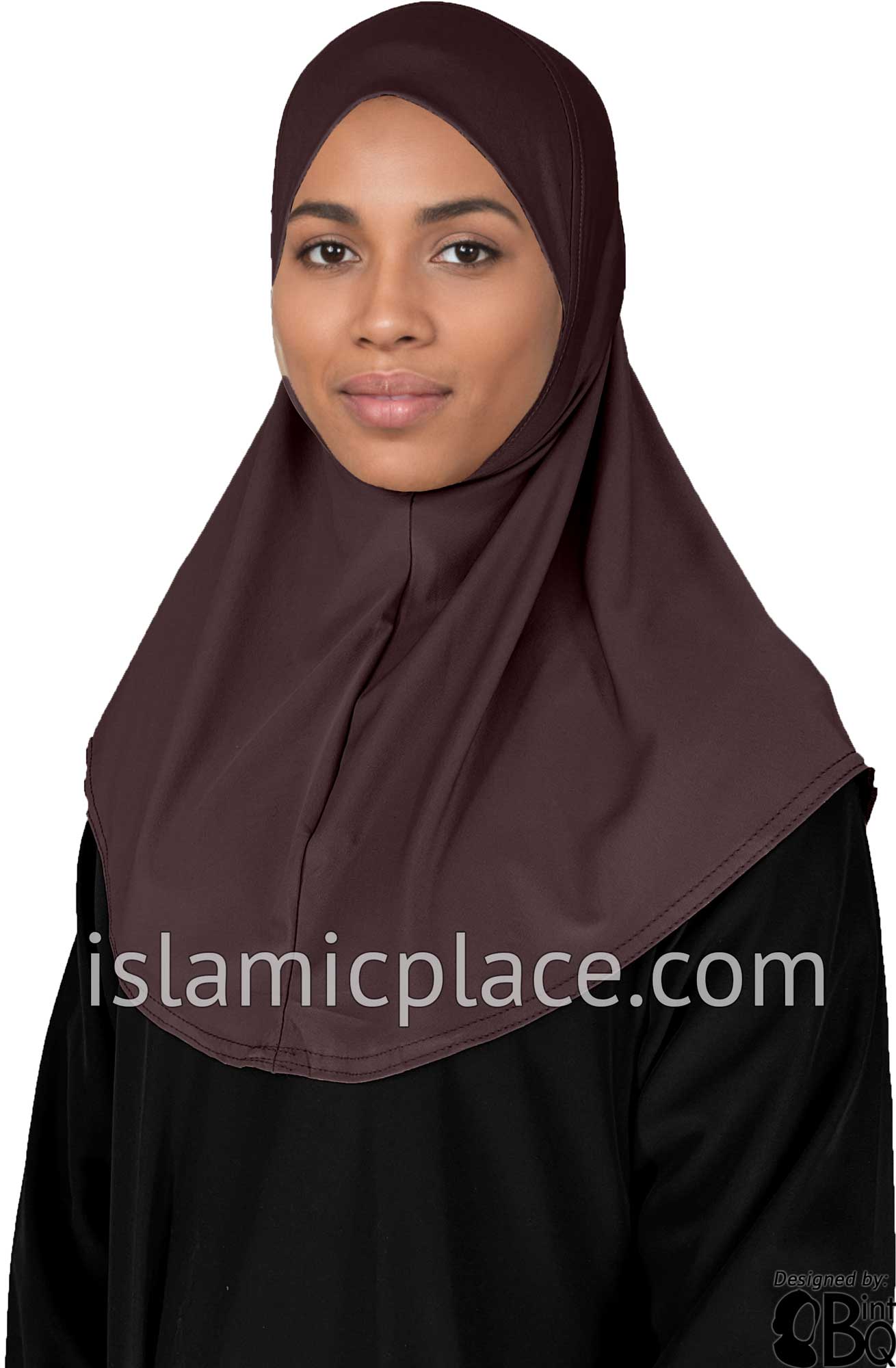 Brown Berry - Luxurious Lycra Hijab Al-Amira - Teen to Adult (Large) 1-piece style