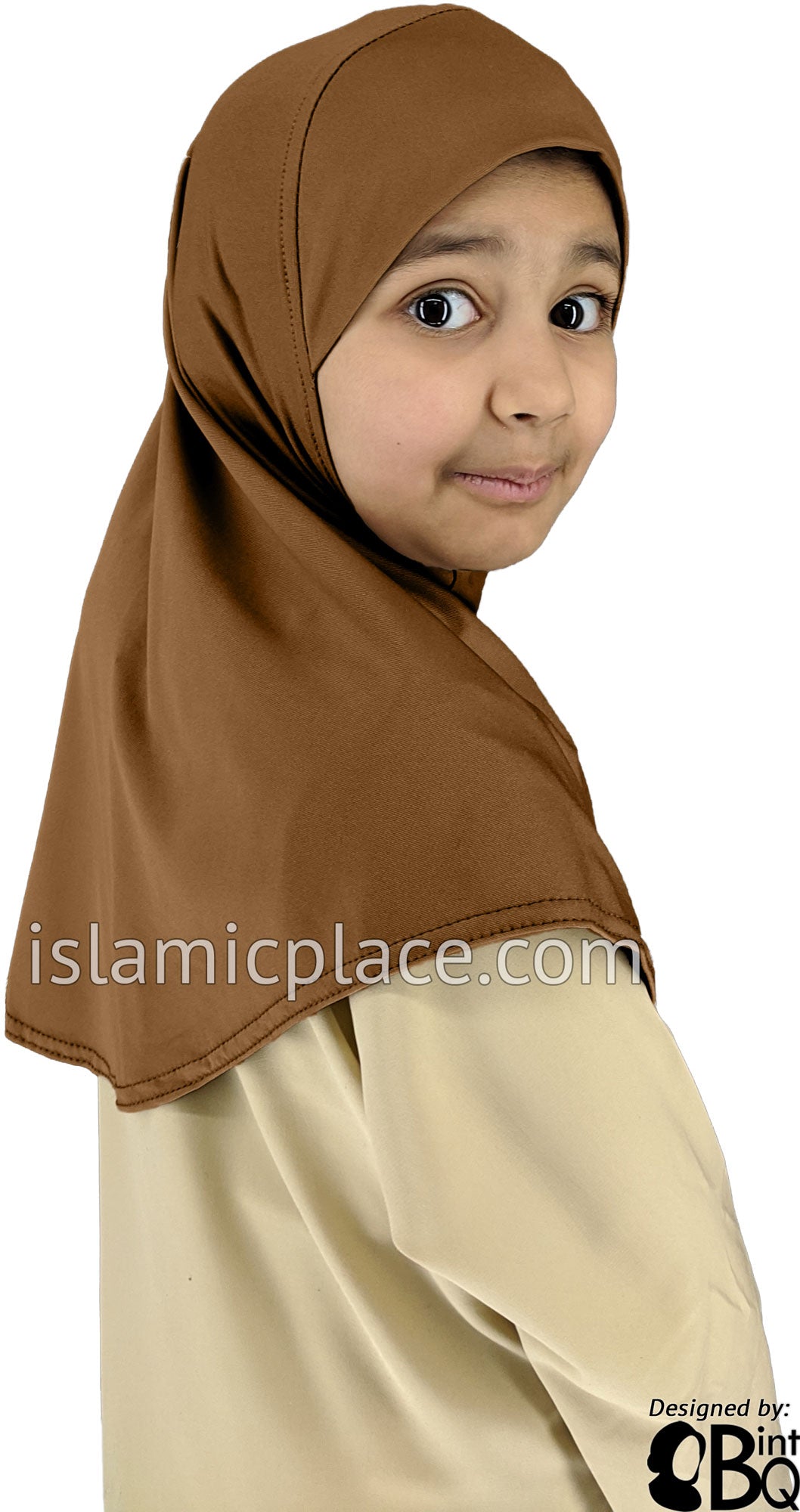 Hazelnut - Luxurious Lycra Hijab Al-Amira - Girl size 1-piece style