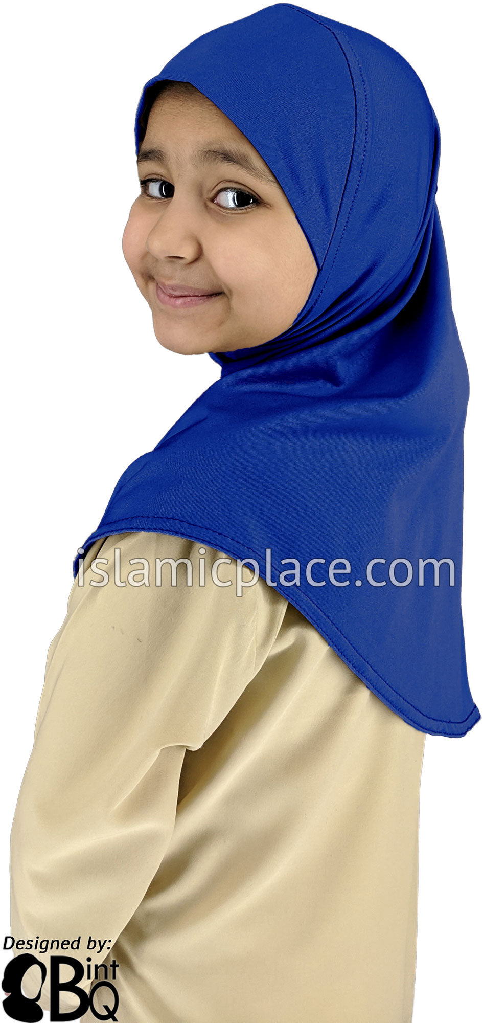 Cobalt Blue - Luxurious Lycra Hijab Al-Amira - Girl size 1-piece style