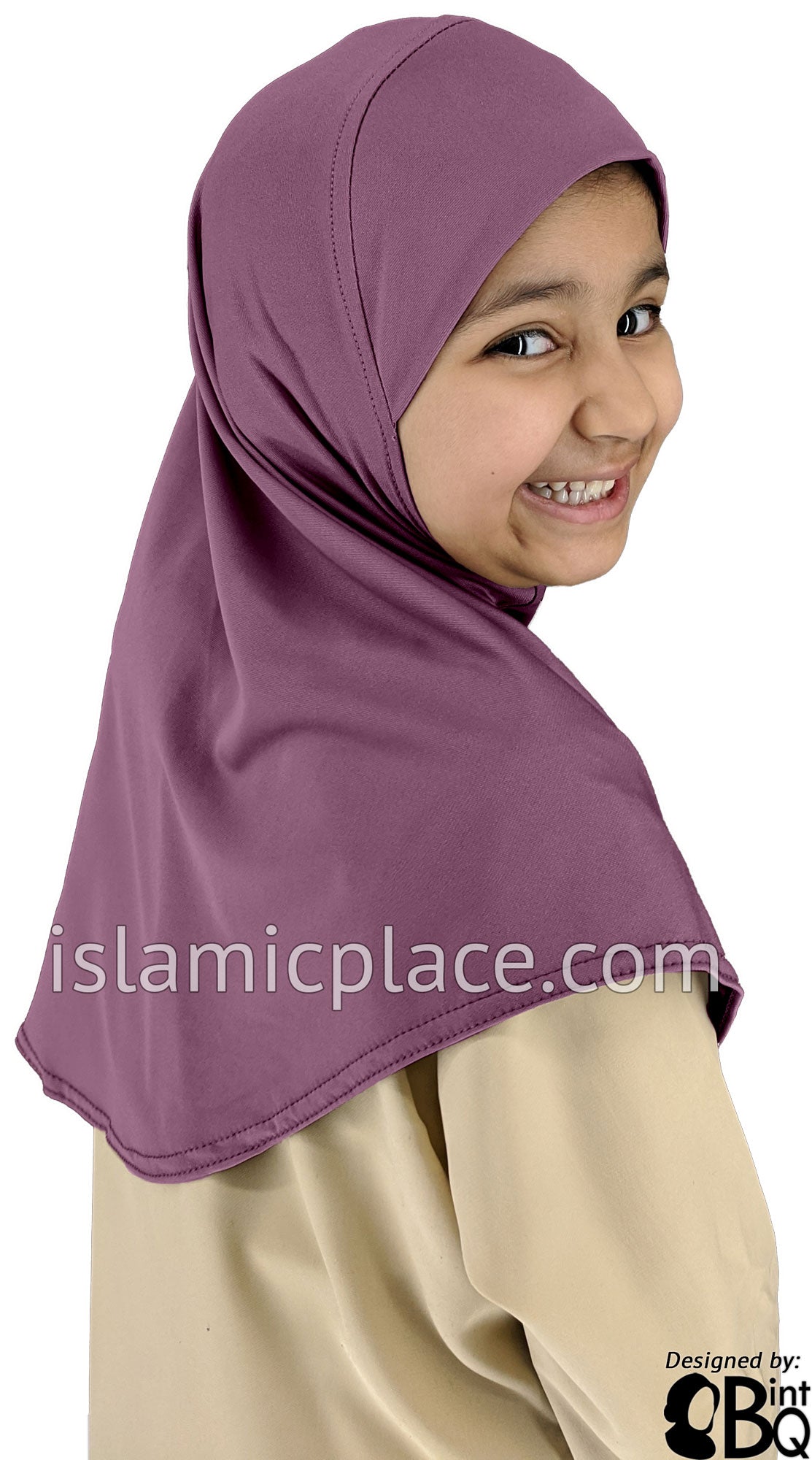 Light Plum - Luxurious Lycra Hijab Al-Amira - Girl size 1-piece style