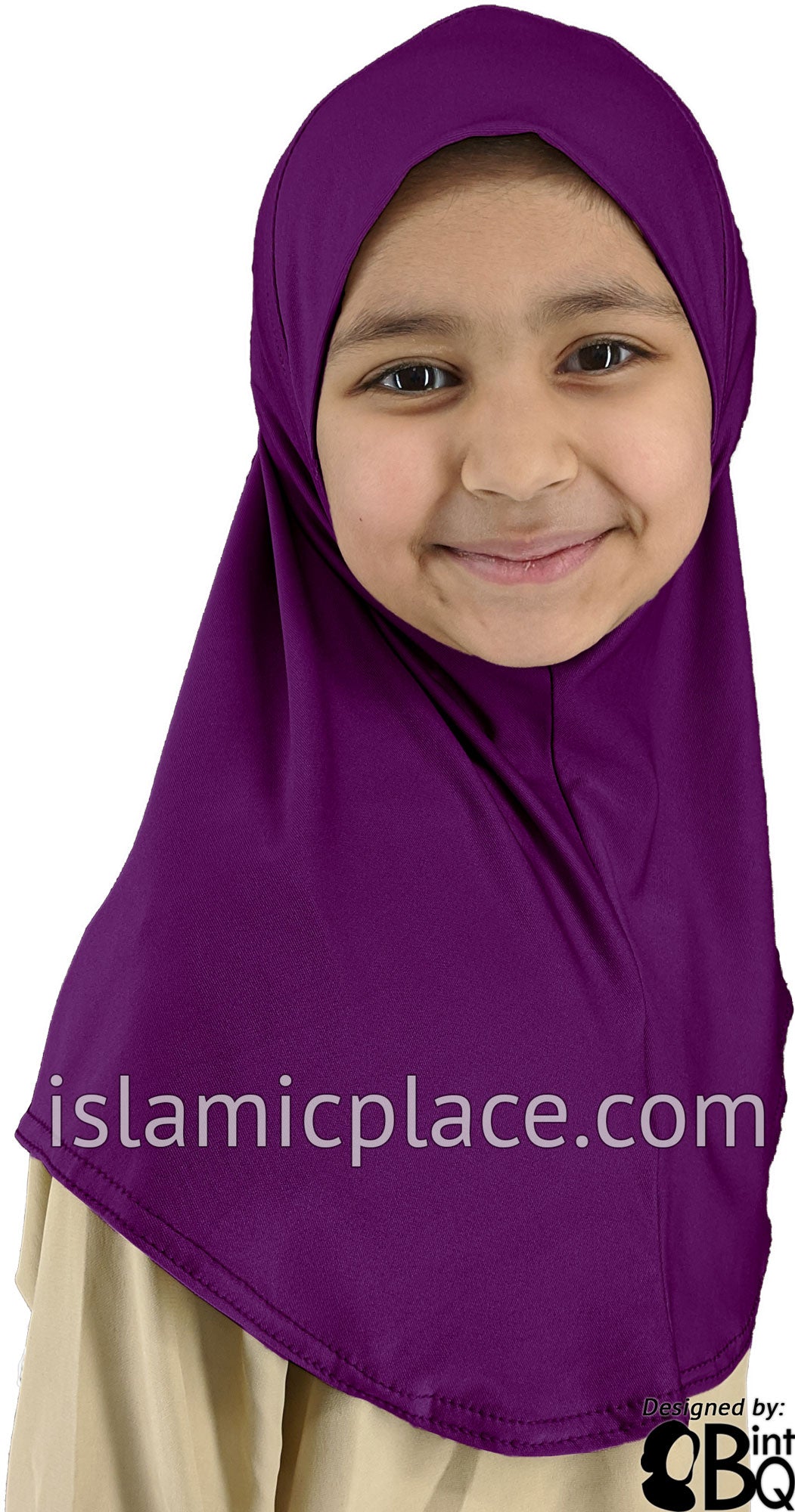 Mulberry - Luxurious Lycra Hijab Al-Amira - Girl size 1-piece style