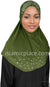Fresh Olive - Luxurious Lycra Hijab Al-Amira with Silver Rhinestones Teen to Adult (Large)