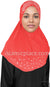 Neon Pink - Luxurious Lycra Hijab Al-Amira with Silver Rhinestones Teen to Adult (Large)