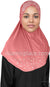 Blushing Pink - Luxurious Lycra Hijab Al-Amira with Silver Rhinestones Teen to Adult (Large)