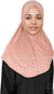 Nude - Luxurious Lycra Hijab Al-Amira with Silver Rhinestones Teen to Adult (Large)