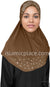 Hazelnut - Luxurious Lycra Hijab Al-Amira with Silver Rhinestones Teen to Adult (Large)
