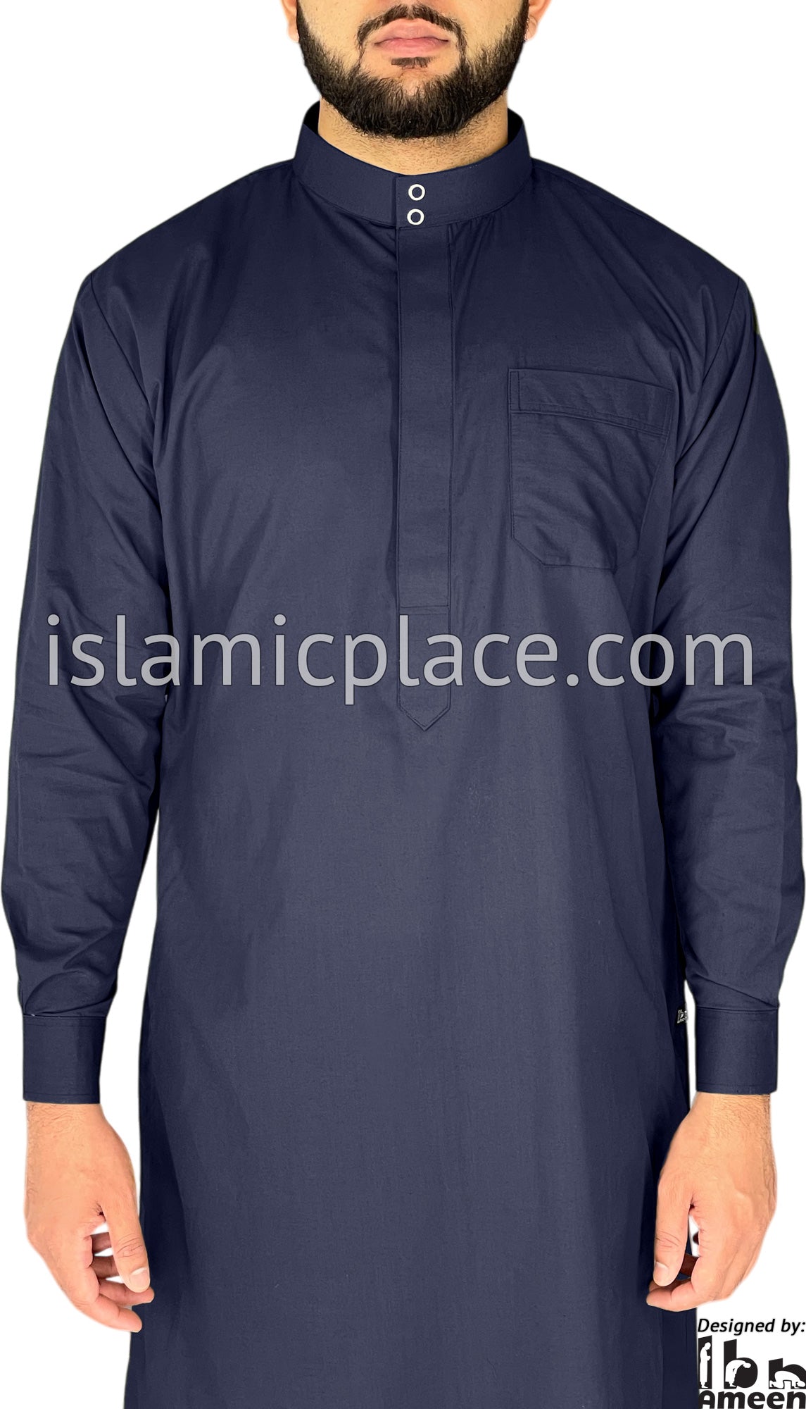 Light Khaki - Men Saudi Ad-Daffah LT Thob by Ibn Ameen - IA3