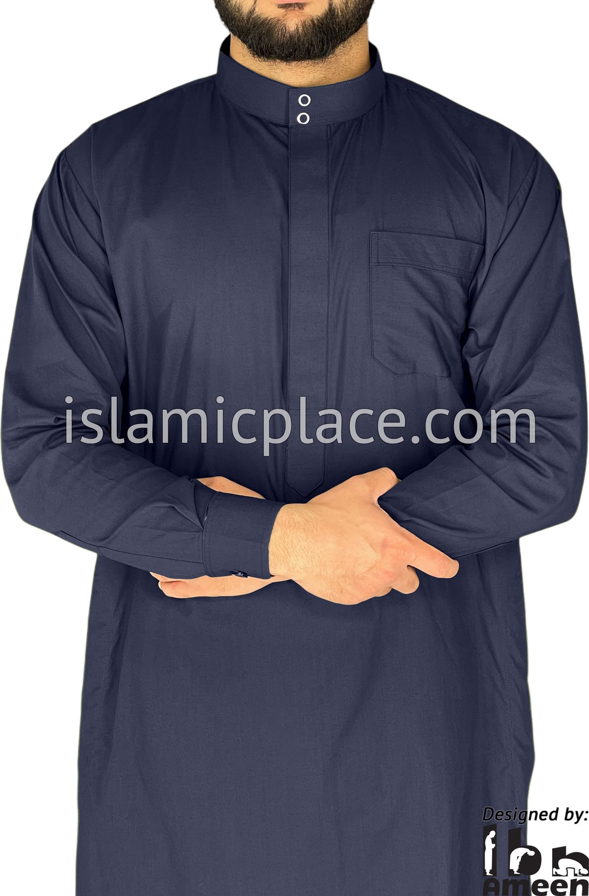 Light Khaki - Men Saudi Ad-Daffah LT Thob by Ibn Ameen - IA3