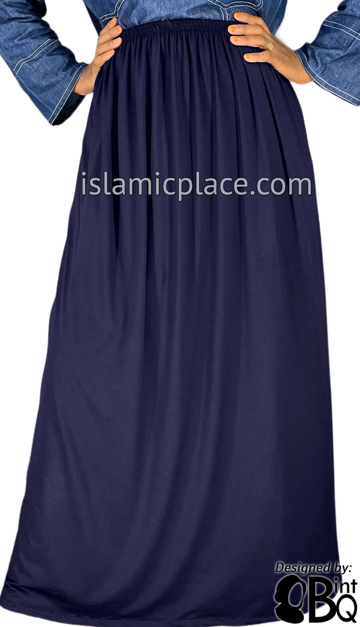 Navy Blue - Plain Skirt in Soft ITY Jersey Fabric - The Islamic Place Navy Blue - Plain Skirt in Soft ITY Jersey Fabric - The Islamic Place