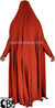Rust - Plain Overhead Abaya with Cuffs