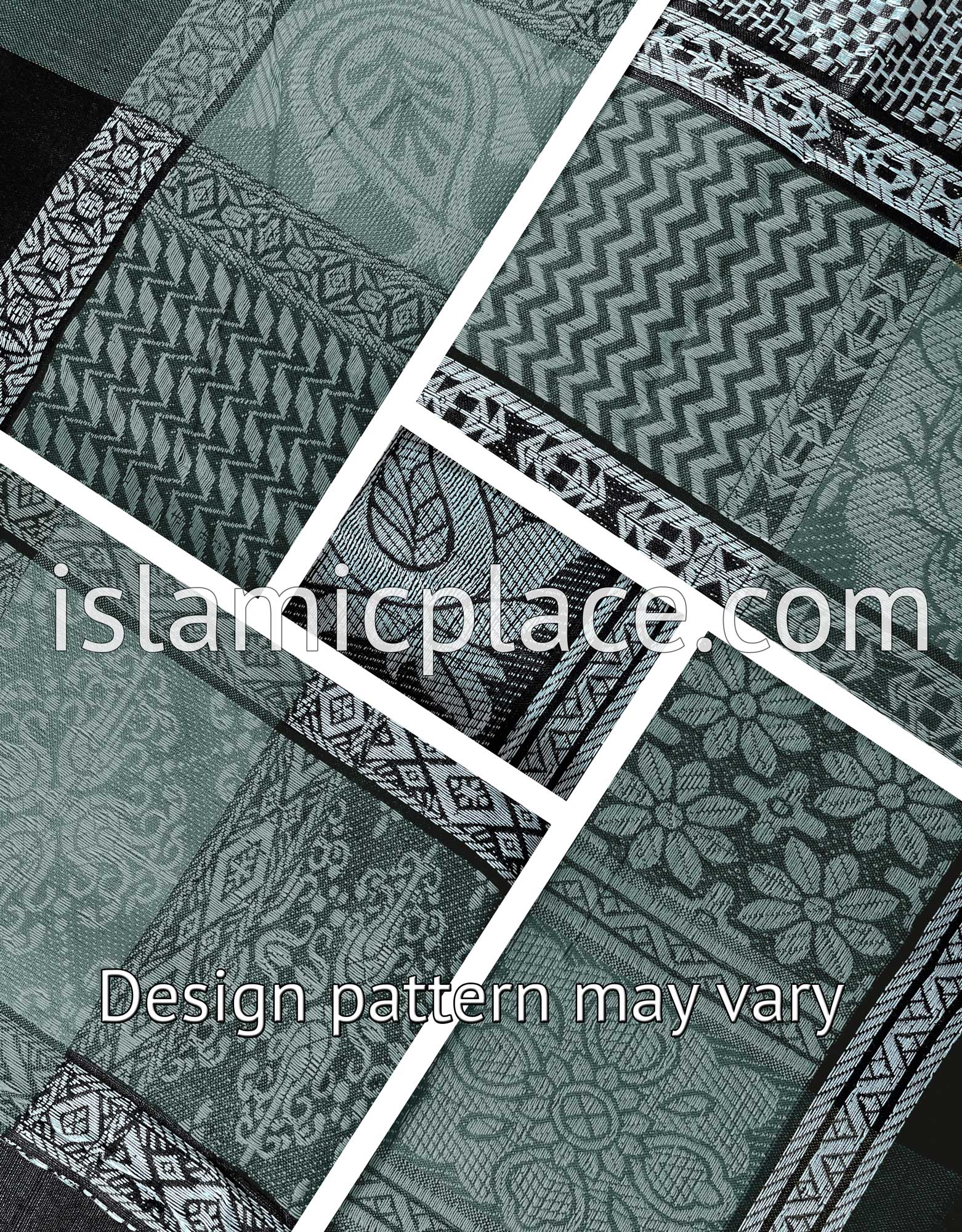 Black, White and Steel Blue - Wali Collection Men Scarf Kifaya