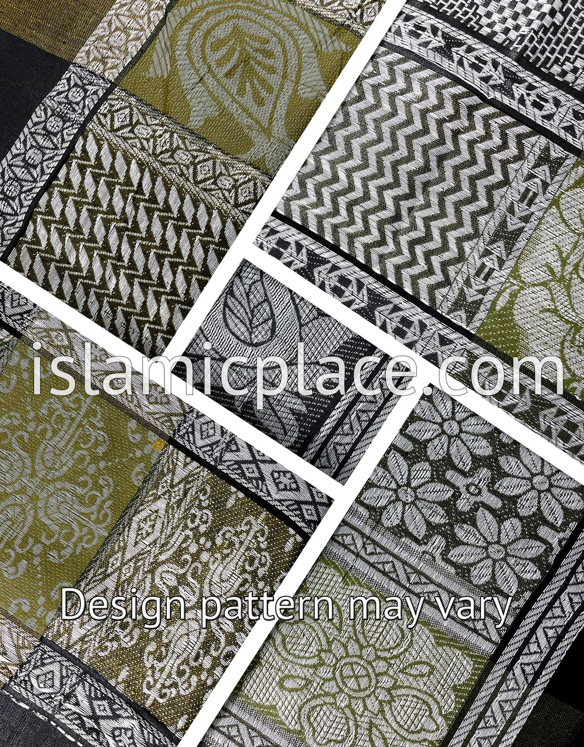 Black, White and Mustard Green - Wali Collection Men Scarf Kifaya