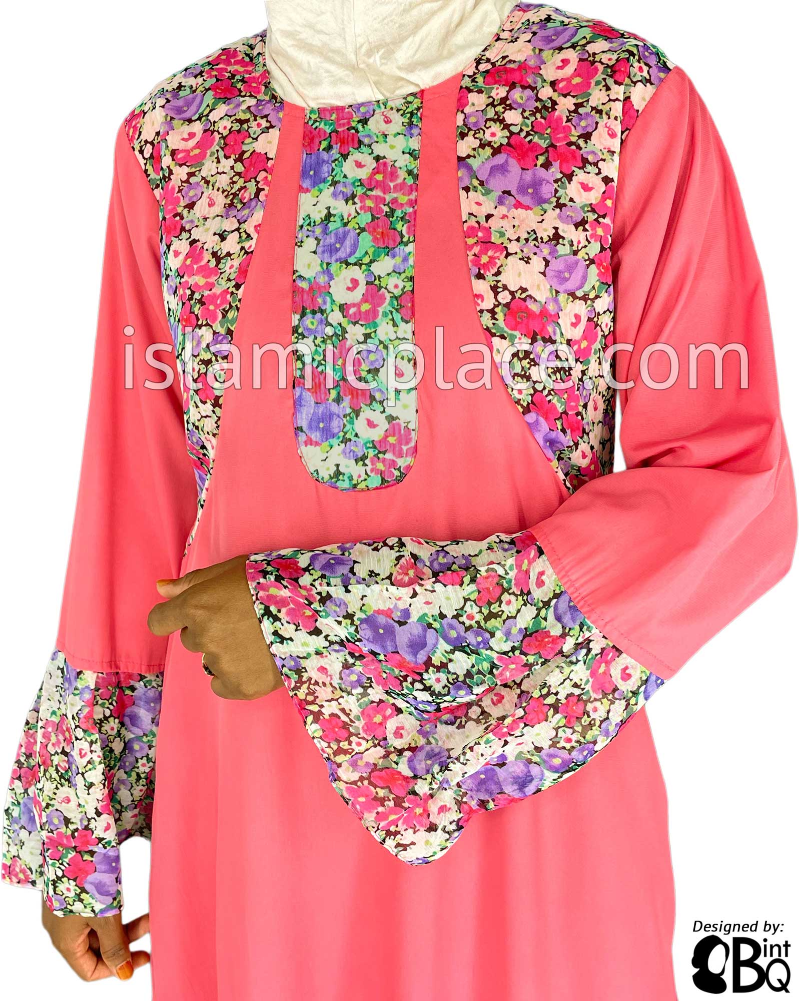Coral - Zanoobia Stylish Abaya with Print Accenting by BintQ - S14
