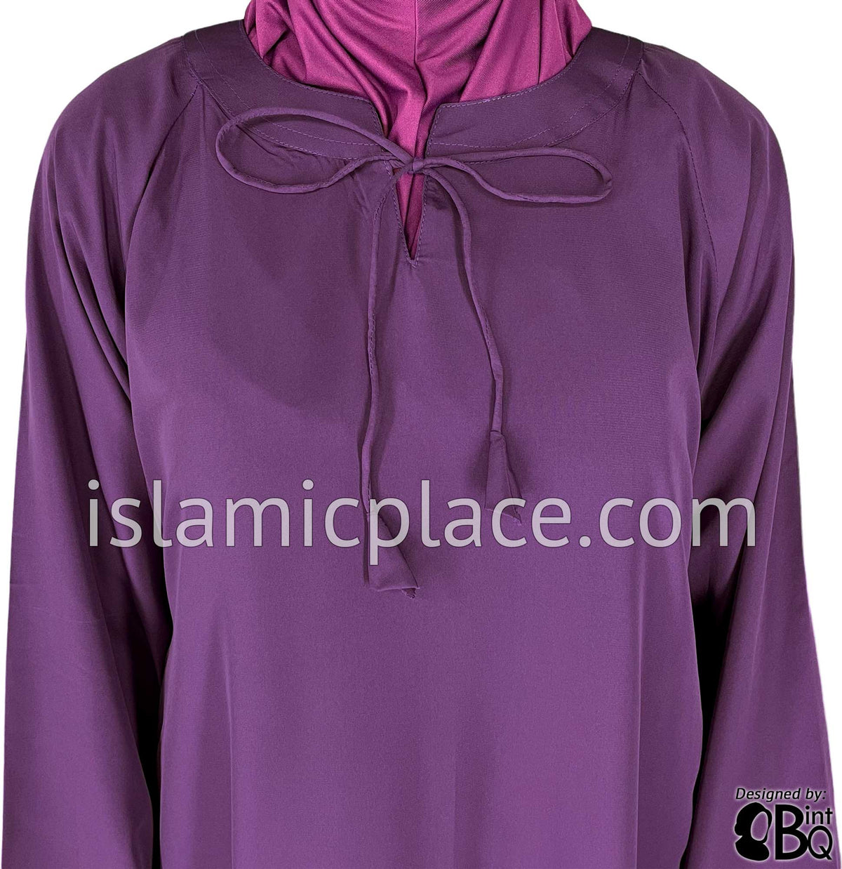 Purple - Sadia Stylish Abaya with Neckline String by BintQ - S16
